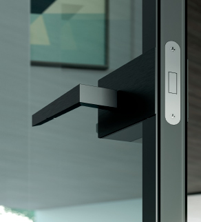Maniglia per porta battente in vetro alluminio ECLISSE