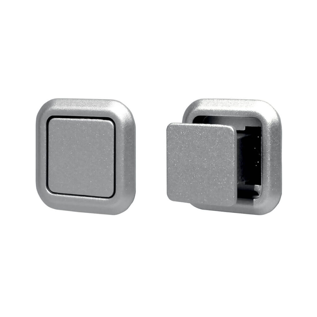 ECLISSE push knoflík matný nikl hranatý